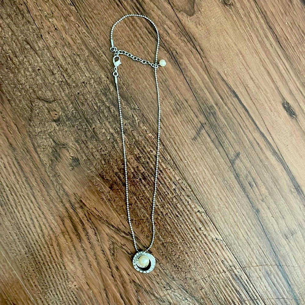 16” Faux Pearl and crystal necklace